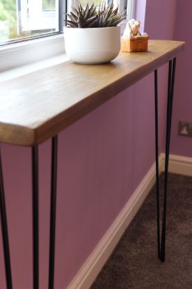 Rustic Scaffold Board Radiator Shelf Diagnonal view