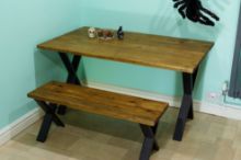 Scaffold Board Table with X legs