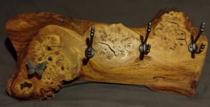 Picture of Oak Burr Coat hook - Butterfly